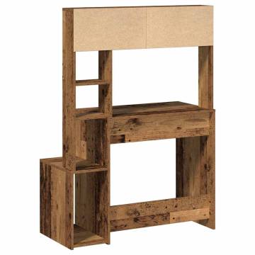 Desk with Shelves - Old Wood 100x45x140 cm | Hipomarket