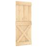 Solid Pine Sliding Door with Hardware Set - 85x210 cm