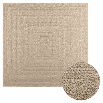 Rug ZIZUR Beige 200x200 cm - Jute Look for Indoor & Outdoor