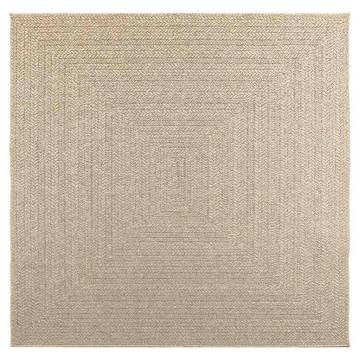 Rug ZIZUR Beige 200x200 cm - Jute Look for Indoor & Outdoor