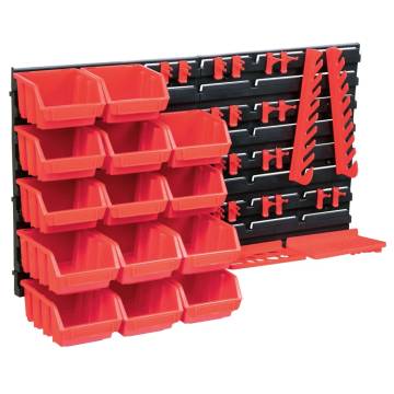 39 Piece Storage Bin Kit - Red and Black | Hipomarket