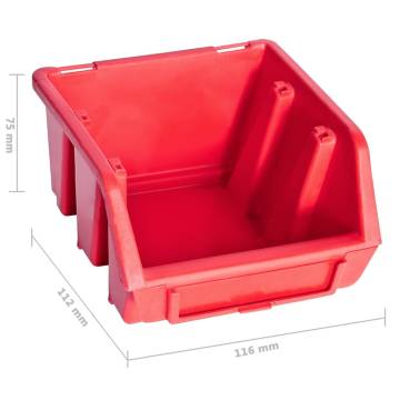 39 Piece Storage Bin Kit - Red and Black | Hipomarket