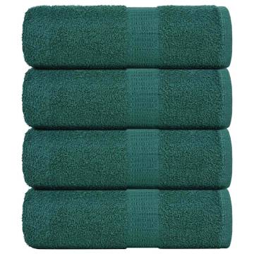 Soap Towels 4 pcs Green 30x30 cm 100% Cotton - Hipomarket