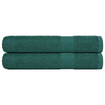 Sauna Towels 2 pcs Green 80x200 cm - 100% Cotton - 360 gsm