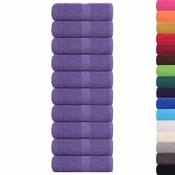 Guest Towels 10 pcs Purple 30x50 cm 360 gsm | Hipo Market