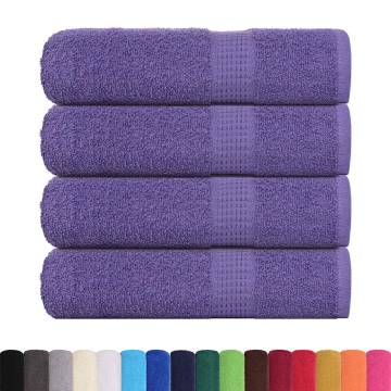 Shower Towels 4 pcs Purple 70x140 cm - 100% Cotton