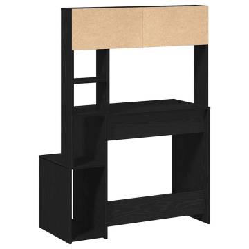 Black Desk with Shelves - 100x45x140 cm Engineered Wood