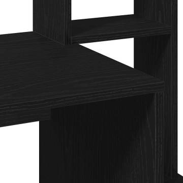 Black Desk with Shelves - 100x45x140 cm Engineered Wood