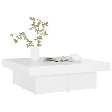 High Gloss White Coffee Table - 90x90 cm | HipoMarket