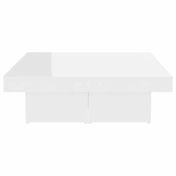 High Gloss White Coffee Table - 90x90 cm | HipoMarket