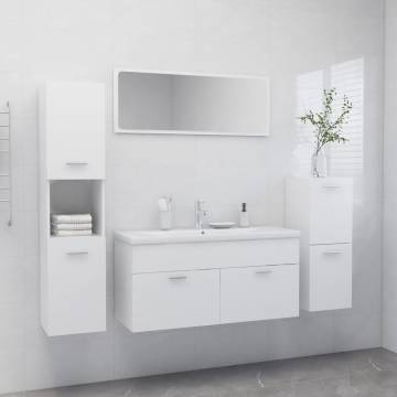 Stylish White Engineered Wood Bathroom Furniture Set