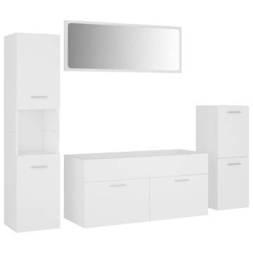 Stylish White Engineered Wood Bathroom Furniture Set