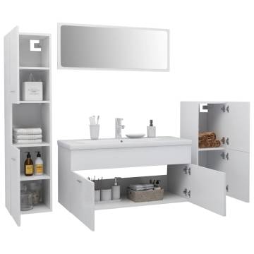 Stylish White Engineered Wood Bathroom Furniture Set