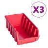 34 Piece Storage Bin Kit with Wall Panels - Red & Black