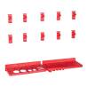 34 Piece Storage Bin Kit with Wall Panels - Red & Black