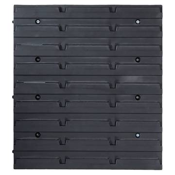 34 Piece Storage Bin Kit with Wall Panels - Red & Black