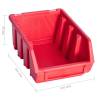 34 Piece Storage Bin Kit with Wall Panels - Red & Black