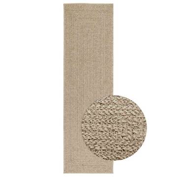 Rug ZIZUR Beige 80x250 cm - Indoor & Outdoor Jute Look