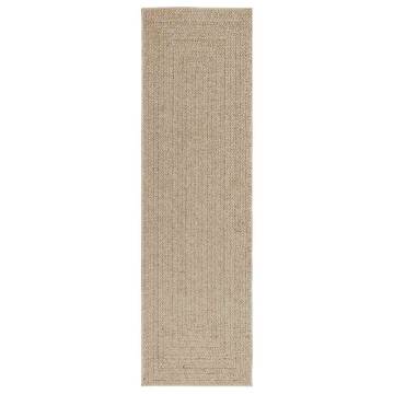 Rug ZIZUR Beige 80x250 cm - Indoor & Outdoor Jute Look