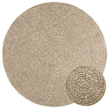 Rug ZIZUR Beige Ø 120 cm - Jute Look for Indoor & Outdoor Use