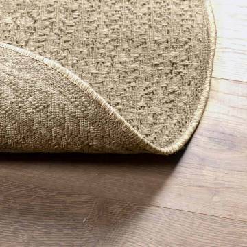 Rug ZIZUR Beige Ø 120 cm - Jute Look for Indoor & Outdoor Use