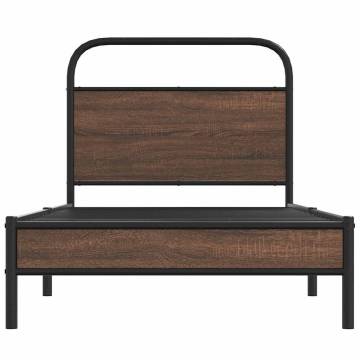 Brown Oak Bed Frame 100x190 cm | Sturdy & Stylish Design