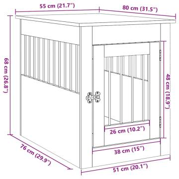 Dog Crate Furniture Old Wood - Stylish Pet Kennel & End Table