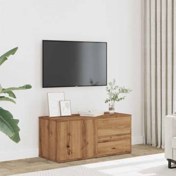 Stylish Artisan Oak TV Cabinet - 80x34x35.5 cm