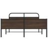 Brown Oak Metal Bed Frame 160x200 cm - Durable & Stylish