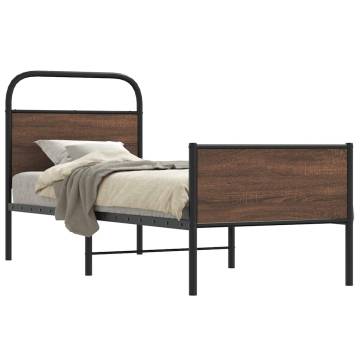 Elegant Brown Oak Bed Frame 80x200 cm | HipoMarket