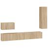 4 Piece TV Cabinet Set - Sonoma Oak Engineered Wood | Hipomarket