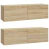 4 Piece TV Cabinet Set - Sonoma Oak Engineered Wood | Hipomarket