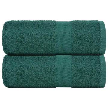 Guest Towels 2 pcs Green 30x50 cm - 100% Cotton | HipoMarket