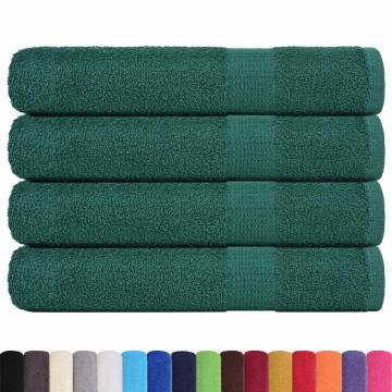 4 pcs Green Sauna Towels 80x200 cm - 100% Cotton | HipoMarket