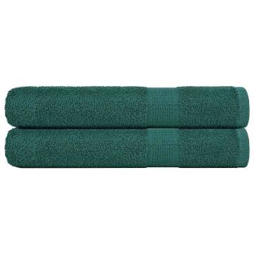 Green Cotton Towels 2 pcs - 100x200 cm, 360 gsm