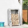 Firewood Rack with Rain Cover - Durable Galvanised Steel