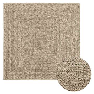 Rug ZIZUR Beige 120x120 cm - Jute Look Indoor & Outdoor