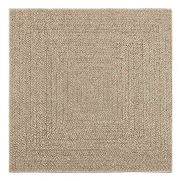 Rug ZIZUR Beige 120x120 cm - Jute Look Indoor & Outdoor