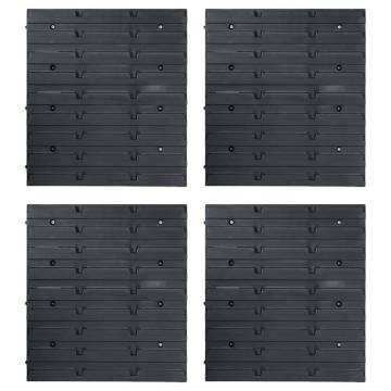 80 Piece Storage Bin Kit with Wall Panels - Red and Black