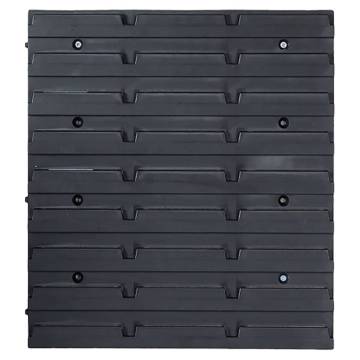 80 Piece Storage Bin Kit with Wall Panels - Red and Black