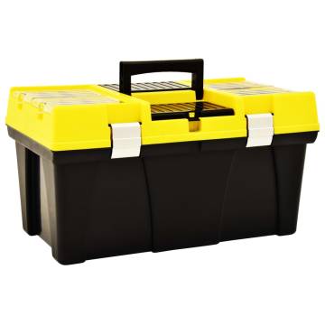 Versatile Yellow Plastic Tool Box - 595x337x316 mm