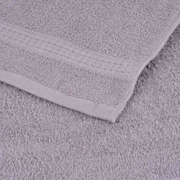 10 Pcs Grey Cotton Towels - 100x200 cm, Soft & Absorbent