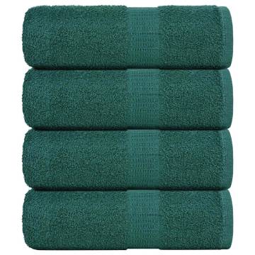 Guest Towels 4 pcs Green 30x50 cm - 100% Cotton & Soft