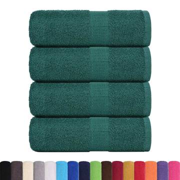 Guest Towels 4 pcs Green 30x50 cm - 100% Cotton & Soft