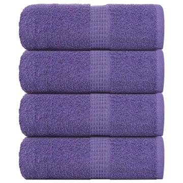 Soap Towels 4 pcs Purple - 100% Cotton | Hipomarket