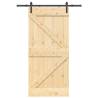 Sliding Door with Hardware Set - Solid Pine Wood 96x210 cm