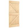 Sliding Door with Hardware Set - Solid Pine Wood 96x210 cm