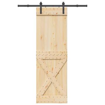 Sliding Door with Hardware Set - Solid Pine 70x210 cm