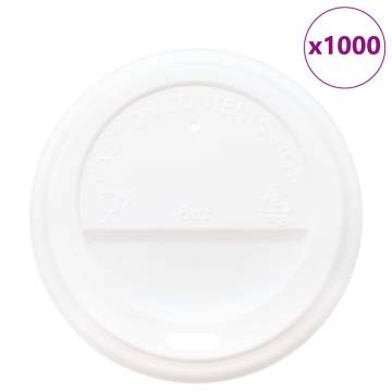 Paper Coffee Cup Lids Ø80 mm - 1000 pcs White Plastic