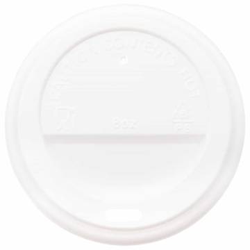 Paper Coffee Cup Lids Ø80 mm - 1000 pcs White Plastic